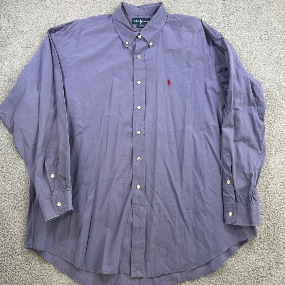 Ralph Lauren Blake Mens XXL Purple Cotton Button Down Long Sleeve Shirt Red Pony